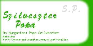 szilveszter popa business card